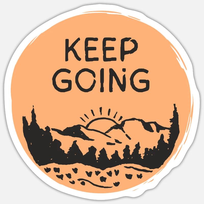 Keep Going / Mountain Scenery Sunrise - Sticker size S (10 x 10 cm) - white matte