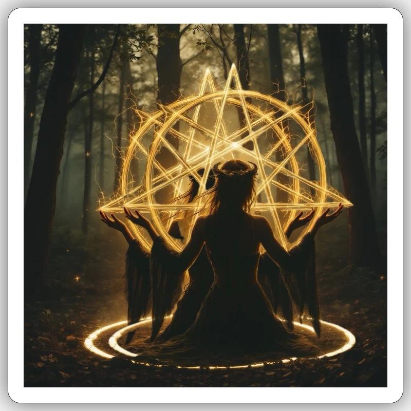 Wicca - Sticker taille S (10 x 10 cm) - blanc mat