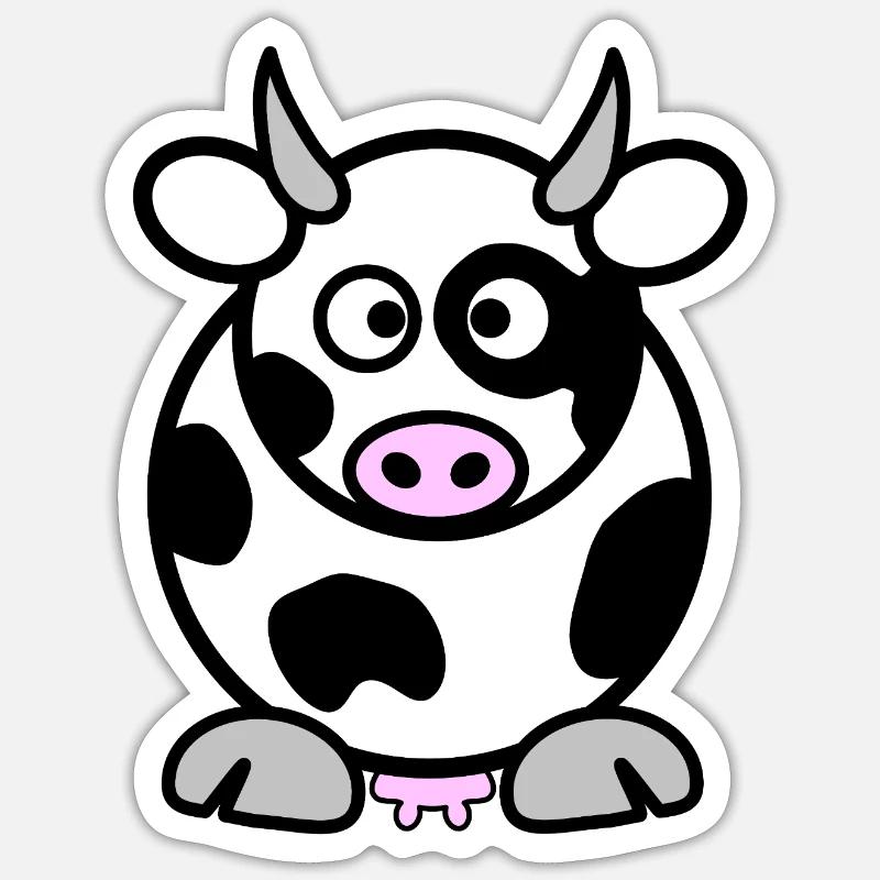 Mabel la vache - Sticker taille S (10 x 10 cm) - blanc mat