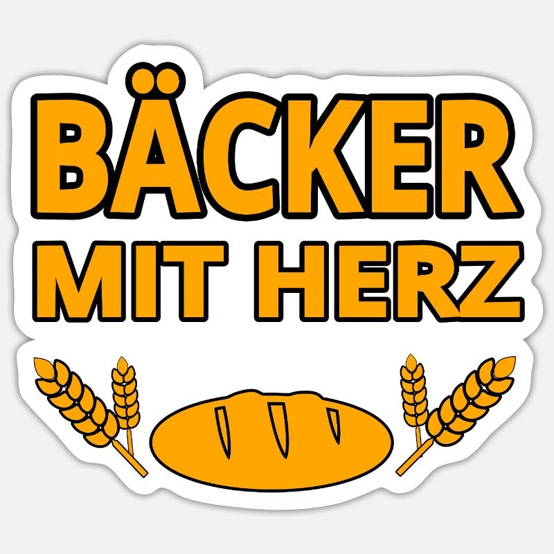 Bäcker - Sticker Größe S (10 x 10 cm) - Mattweiß