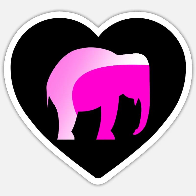Éléphant - Sticker taille S (10 x 10 cm) - blanc mat