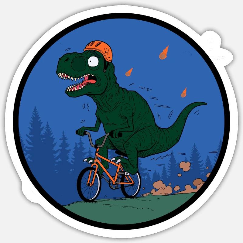 Cavalier du T-Rex Aventurier - Sticker taille S (10 x 10 cm) - blanc mat