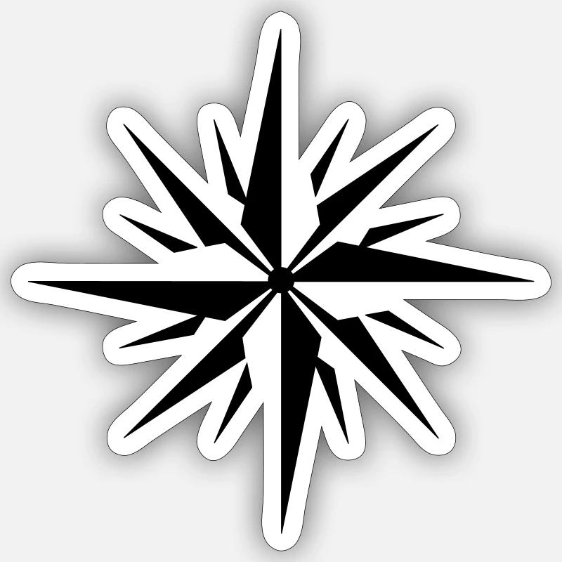 Windrose - Sticker Größe S (10 x 10 cm) - Mattweiß