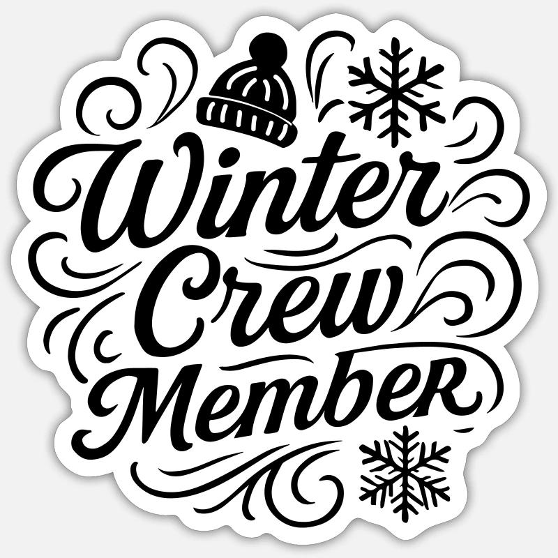 Winter Crew - Sticker size S (10 x 10 cm) - white matte