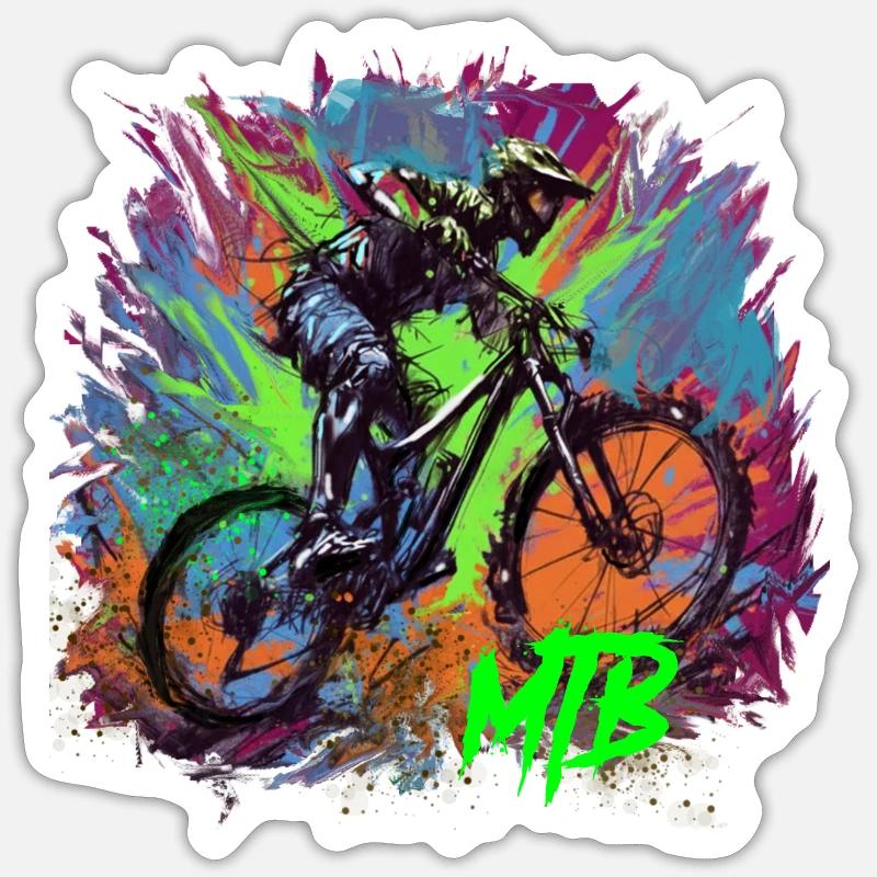 VTT - Sticker taille S (10 x 10 cm) - blanc mat