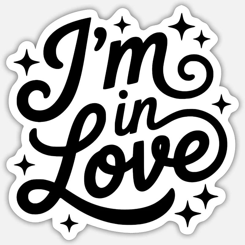 Ich bin verliebt Skriptdesign Sticker Größe S (10 x 10 cm)