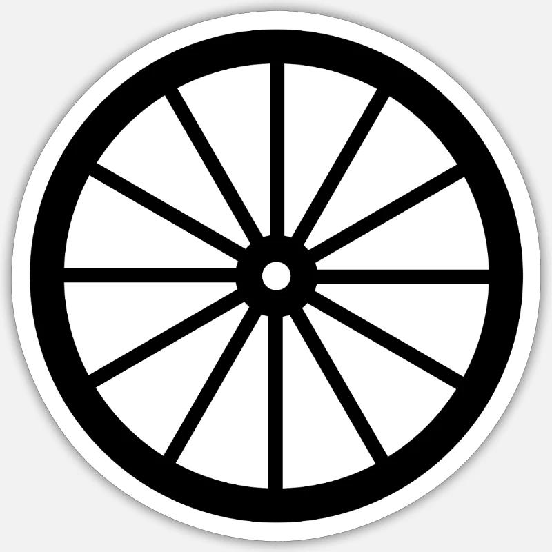 Roue de chariot - Sticker taille S (10 x 10 cm) - blanc mat