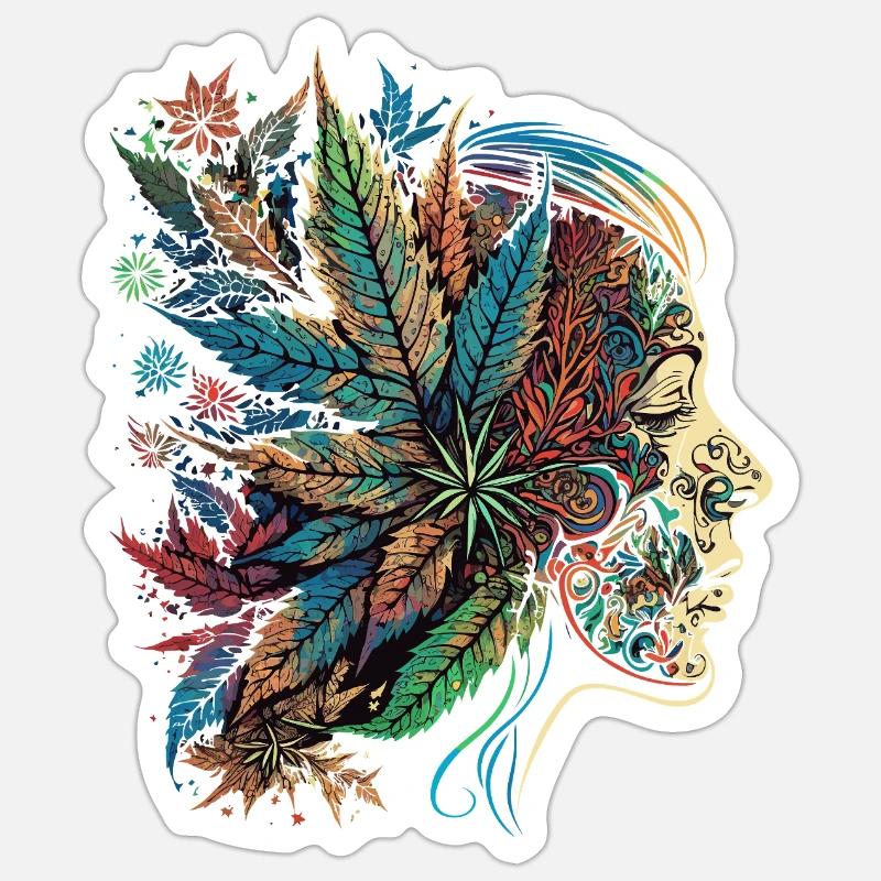 Psychedelic Blatten Silhouette - Sticker size S (10 x 10 cm) - white matte