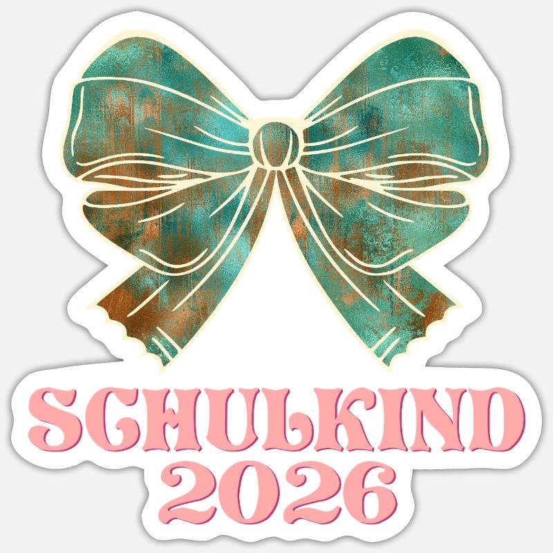 Schulkind 2026 Einschulung Mädchen - Sticker Größe S (10 x 10 cm) - Mattweiß