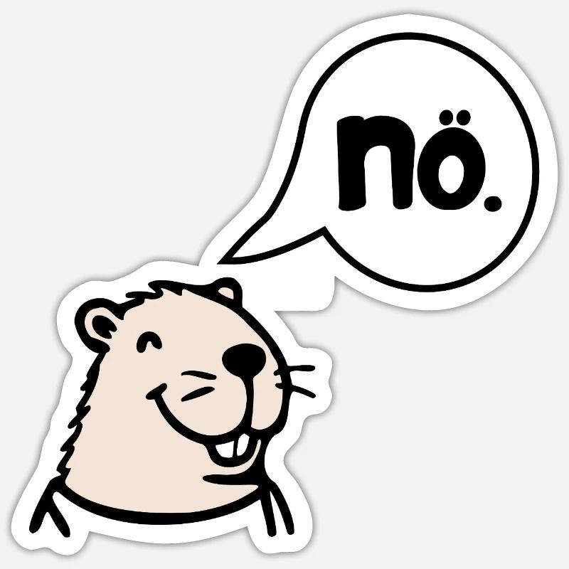 Annulation de Capybara Non Non - Sticker taille S (10 x 10 cm) - blanc mat