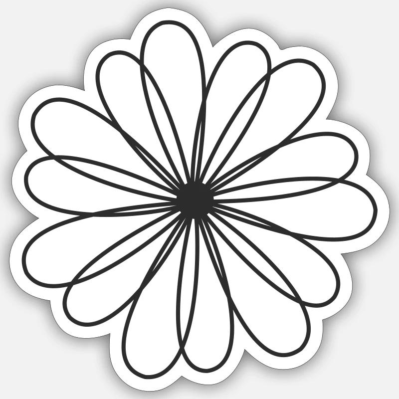 Blossom – Abstract Flower Pattern - Sticker size S (10 x 10 cm) - white matte