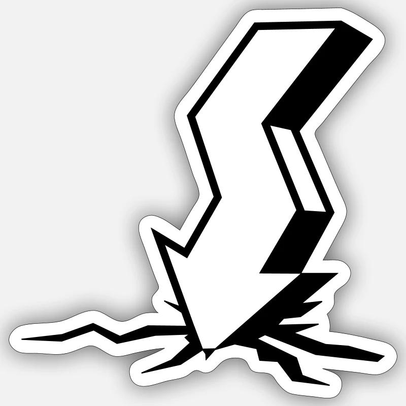 Börsenkrach - Sticker Größe S (10 x 10 cm) - Mattweiß