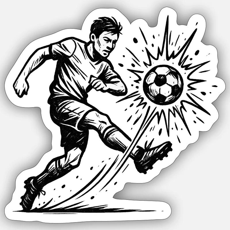 Exploding Soccer Shot Illustration Sticker size S (10 x 10 cm)