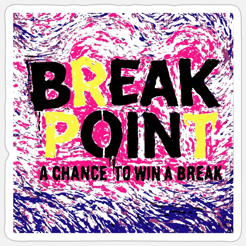 Tennis Break Point Gewinner Design - Sticker Größe S (10 x 10 cm) - Mattweiß