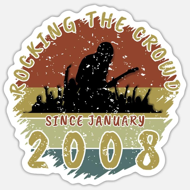 18. Geburtstag Rocking the crowd GIT 01/2008 - Sticker Größe S (10 x 10 cm) - Mattweiß