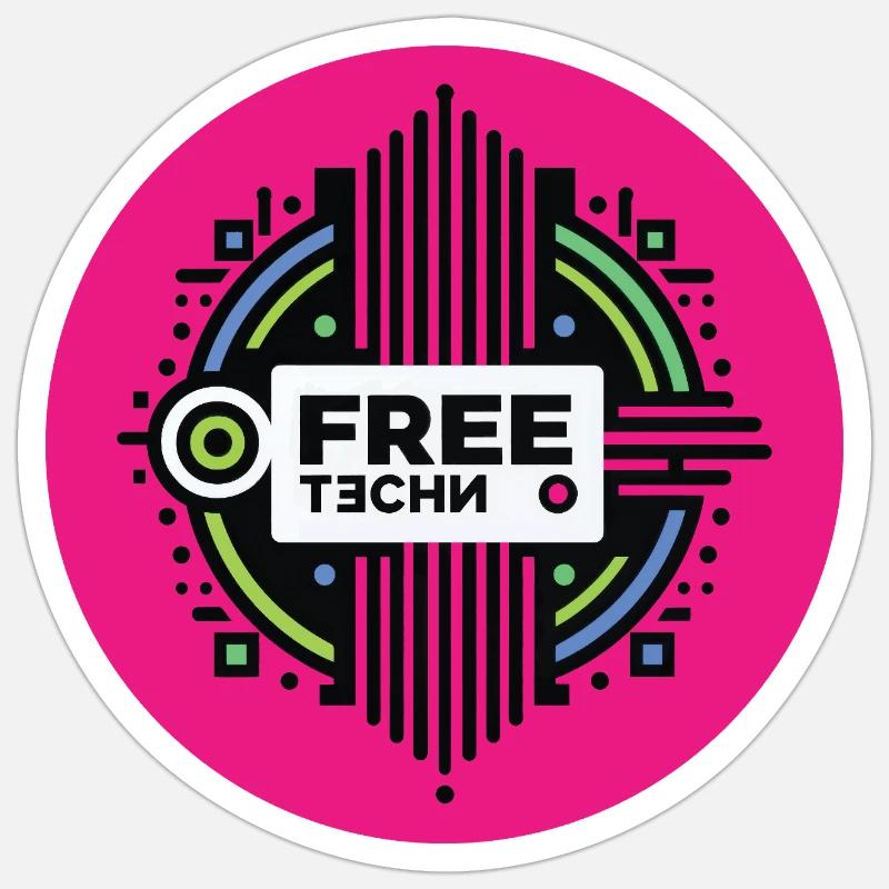 FREE TECHNO #2 - let's talk - Sticker size S (10 x 10 cm) - white matte