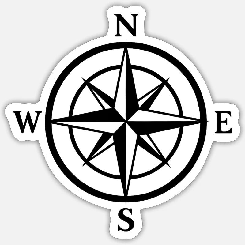 Night Compass Compass Rose Graphic - Sticker size S (10 x 10 cm) - white matte
