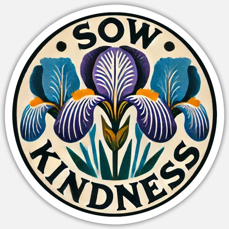 Sow Kindness Iris Circle - Sticker size S (10 x 10 cm) - white matte