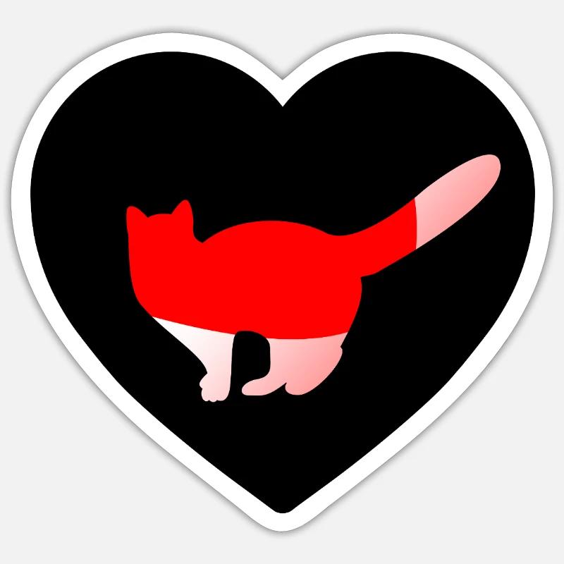 Chat - Sticker taille S (10 x 10 cm) - blanc mat