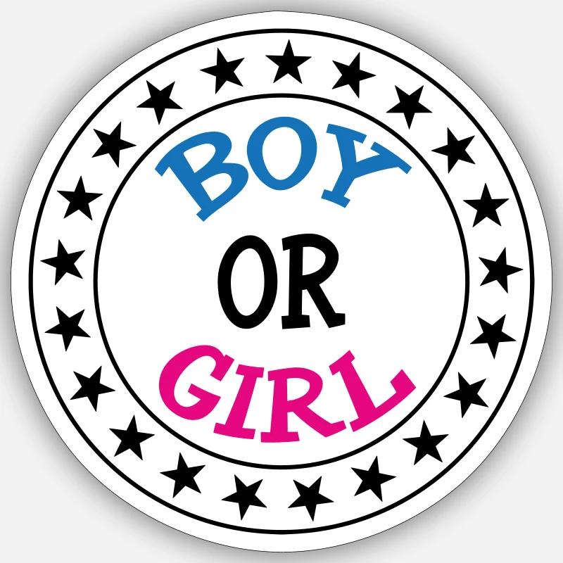 Junge oder Mädchen? Schwangerschaftsgeburt Schwanger - Sticker Größe S (10 x 10 cm) - Mattweiß