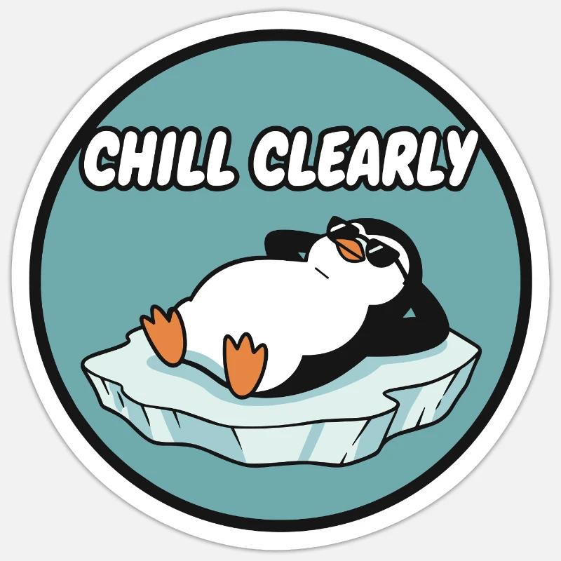 Chill Clearly Pinguin auf Eis Sticker size S (10 x 10 cm)