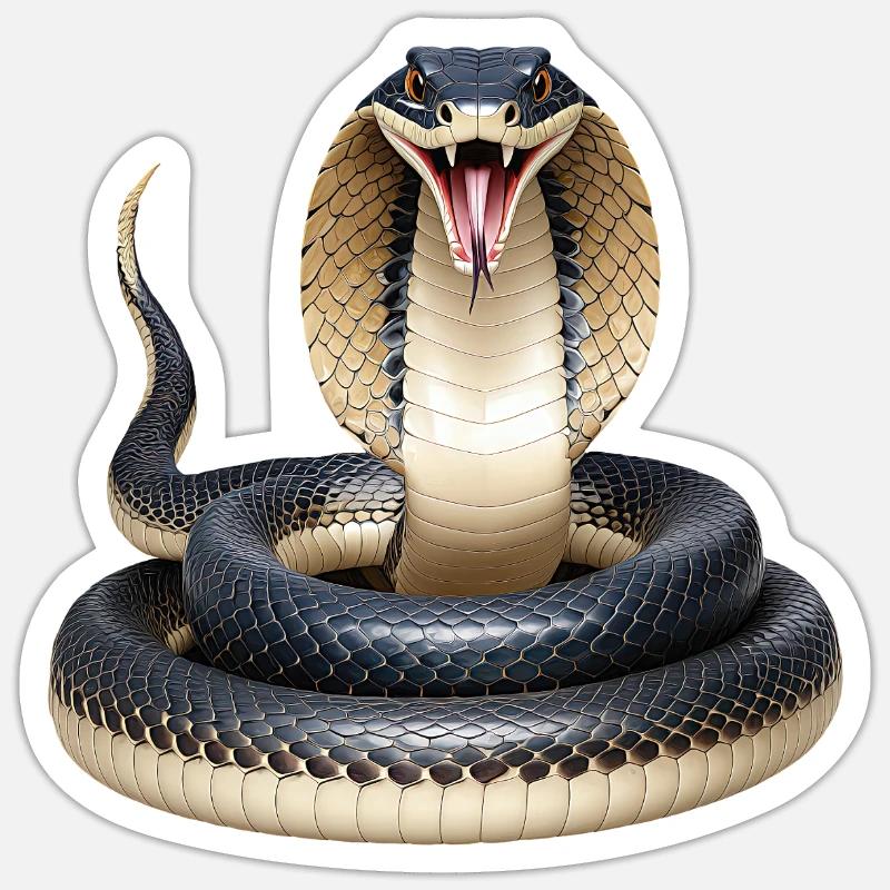 Serpent - Sticker taille S (10 x 10 cm) - blanc mat