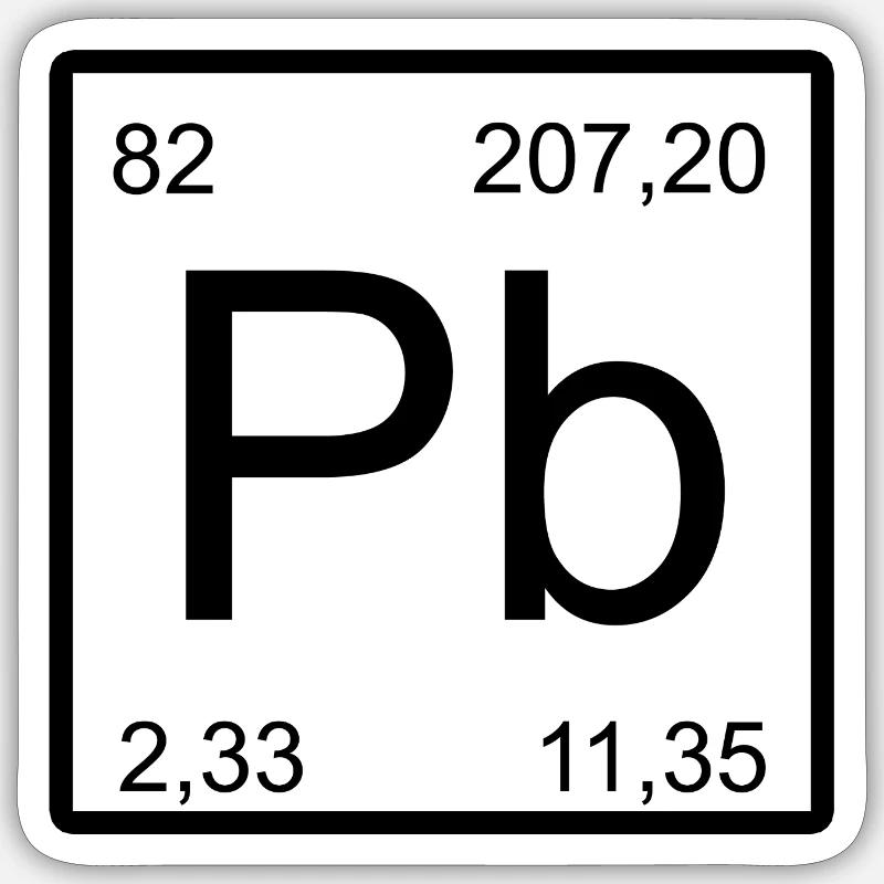 Symbole Pb Signe de Période - Sticker taille S (10 x 10 cm) - blanc mat