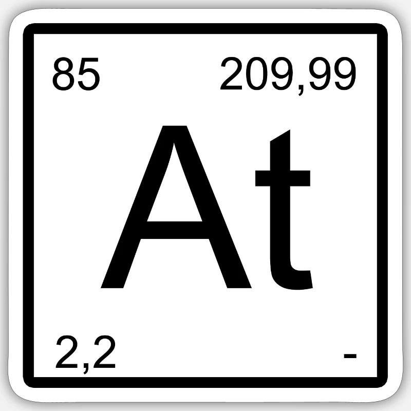 Astatine Elementtile Print - Sticker size S (10 x 10 cm) - white matte