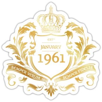 65th Birthday Semper Verum - Established 01/1961 - Sticker size S (10 x 10 cm) - white matte - Front