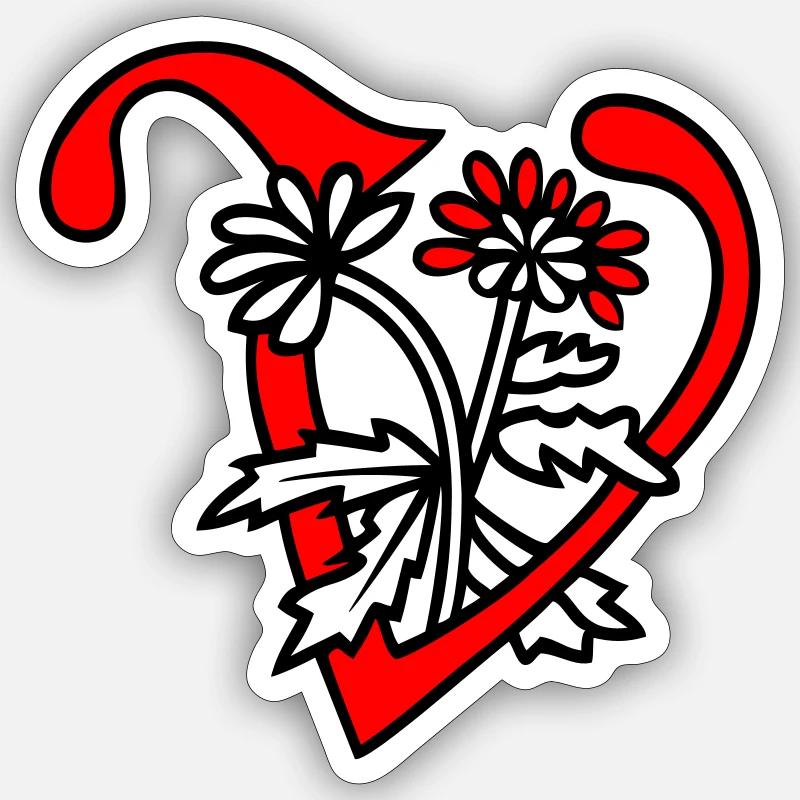 Letter V Initial Sticker size S (10 x 10 cm)