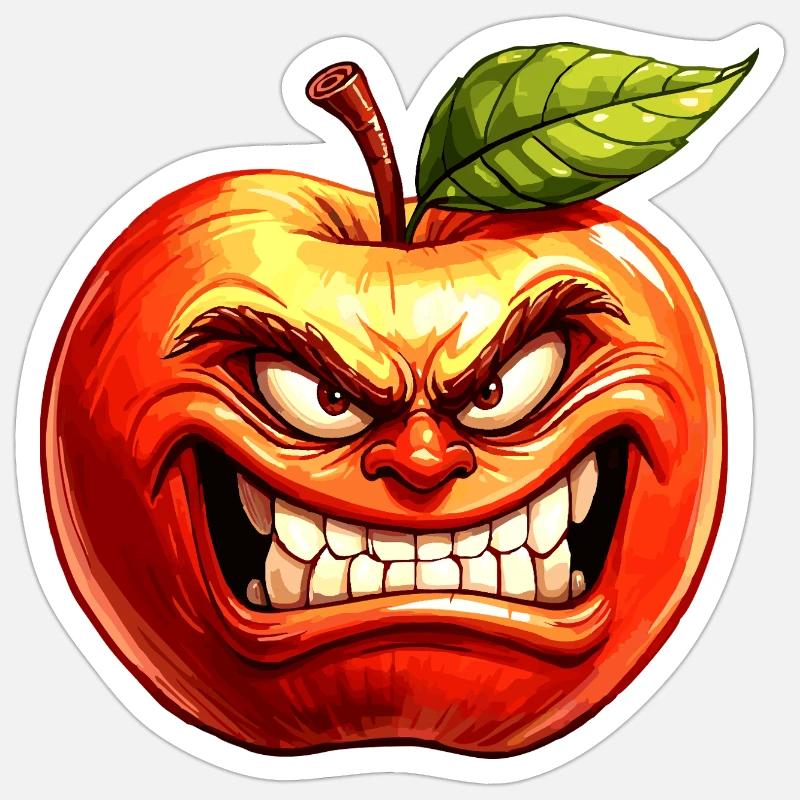 pomme - Sticker taille S (10 x 10 cm) - blanc mat