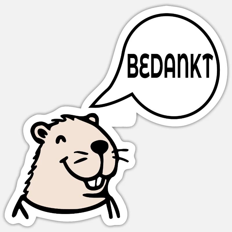 Capybara Thanks - Sticker size S (10 x 10 cm) - white matte