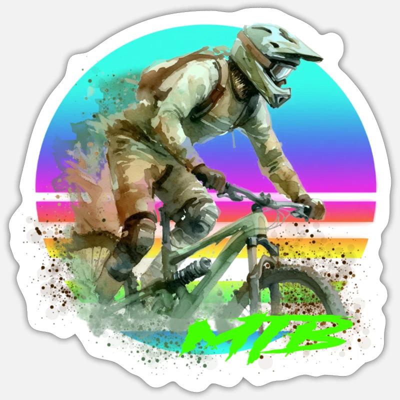 VTT - Sticker taille S (10 x 10 cm) - blanc mat