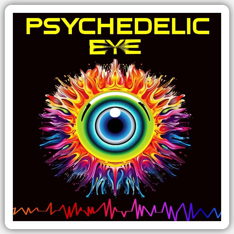 Psychedelic Eye Fire Sticker taille S (10 x 10 cm)