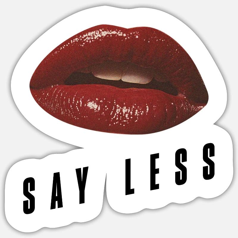 Red Lips Minimal – Déclaration audacieuse - Sticker taille S (10 x 10 cm) - blanc mat