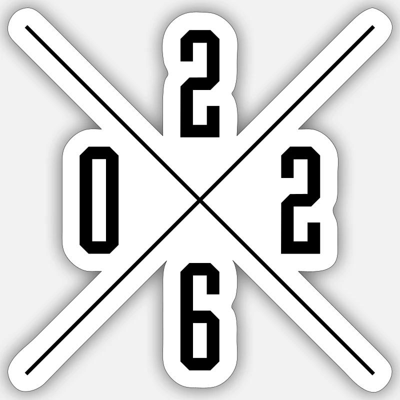 Année 2026 - Sticker taille S (10 x 10 cm) - blanc mat