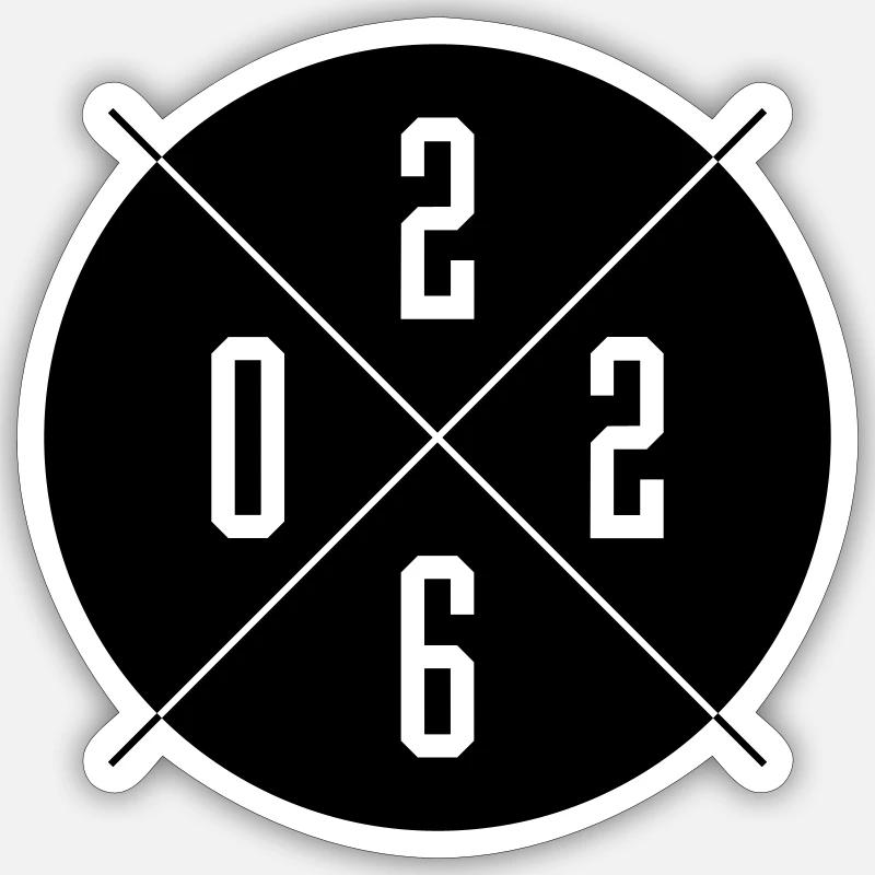 Année 2026 - Sticker taille S (10 x 10 cm) - blanc mat