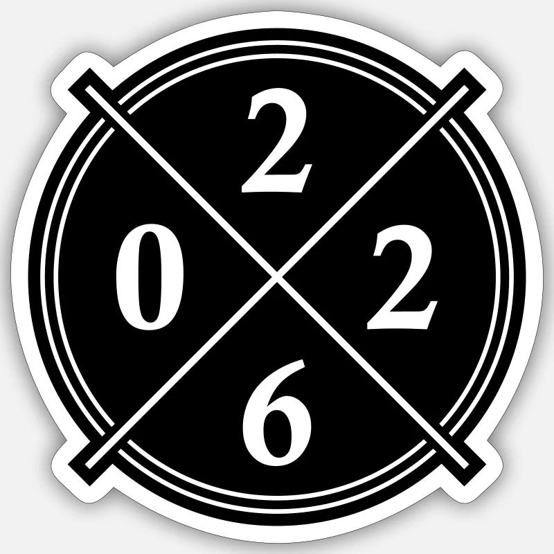 Symbole de l’année 2026 - Sticker taille S (10 x 10 cm) - blanc mat