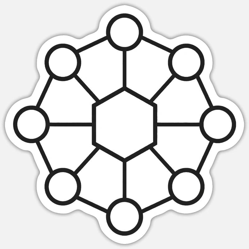 Mandala Hexagonal Géométrique - Sticker taille S (10 x 10 cm) - blanc mat