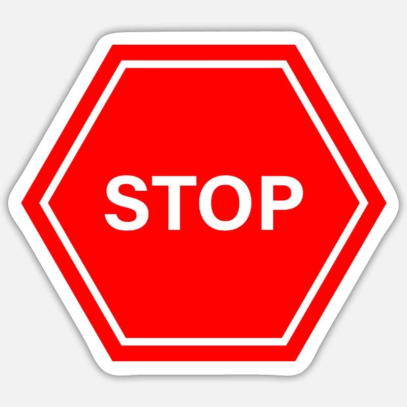 Panneau stop - Sticker taille S (10 x 10 cm) - blanc mat