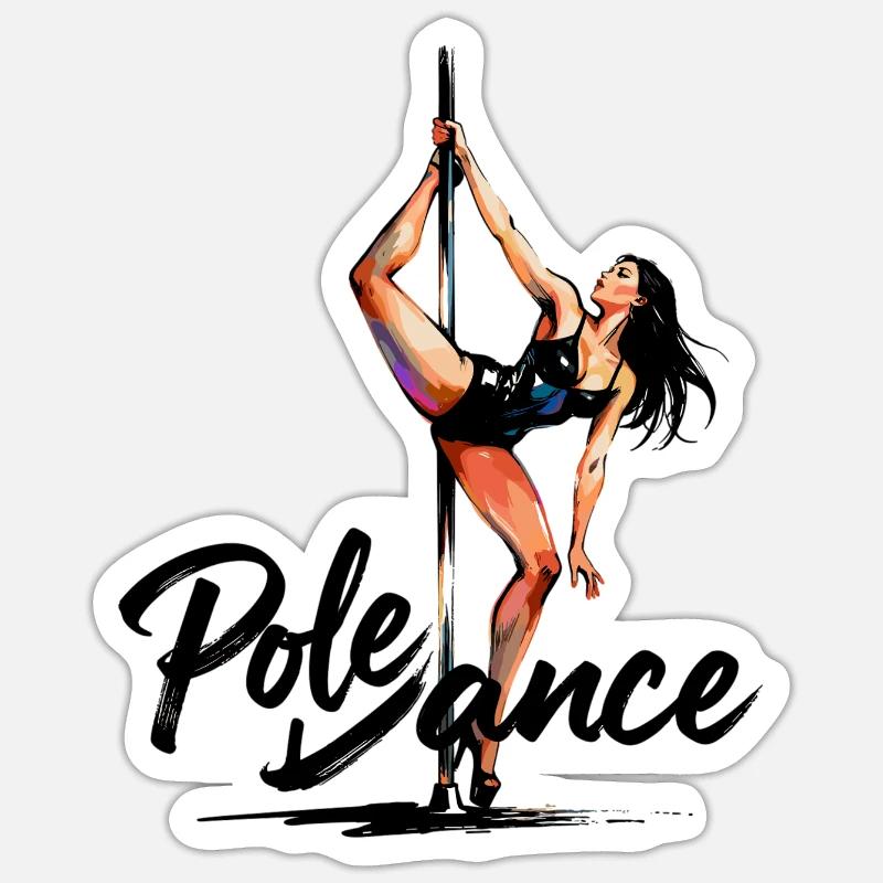 Pole Dance Poledancerin ästhetisch Geschenk - Sticker Größe S (10 x 10 cm) - Mattweiß