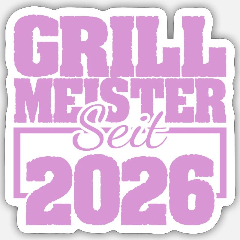 Barbecue 2026 - Sticker taille S (10 x 10 cm) - blanc mat