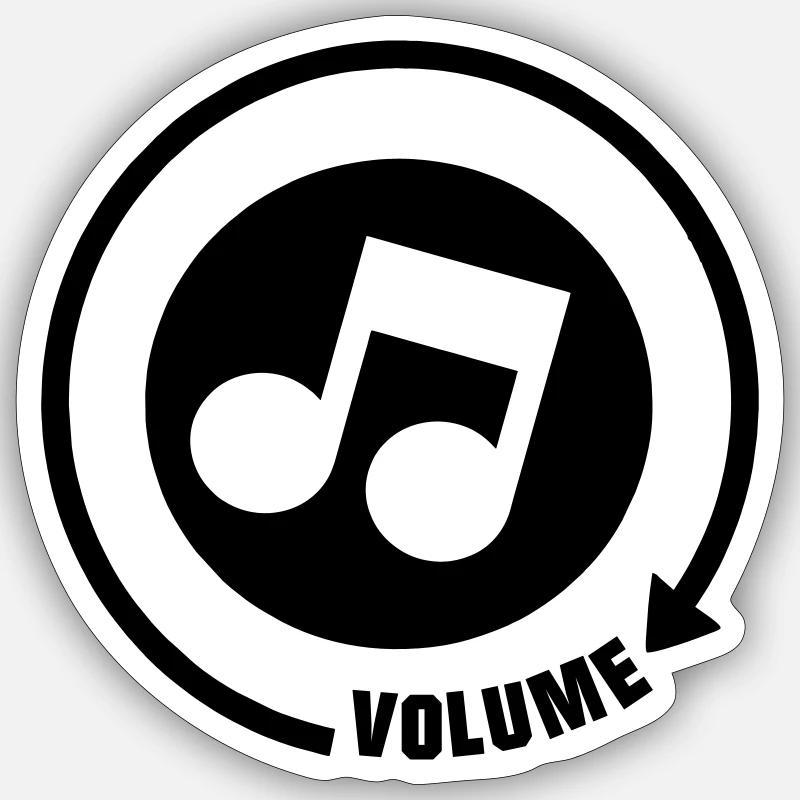 Volume_knop ton musical - Sticker taille S (10 x 10 cm) - blanc mat