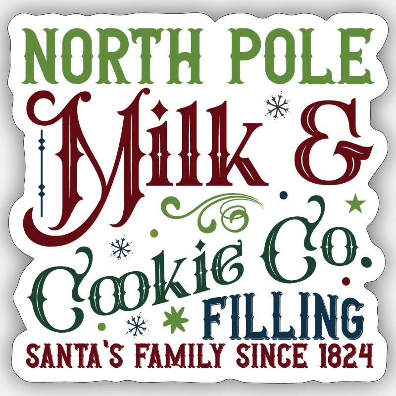 North Pole Milk & Biscuits Collection Sticker size S (10 x 10 cm)