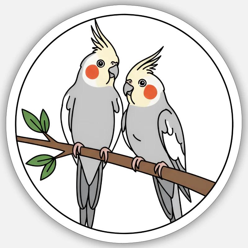 calopsitte - Sticker taille S (10 x 10 cm) - blanc mat