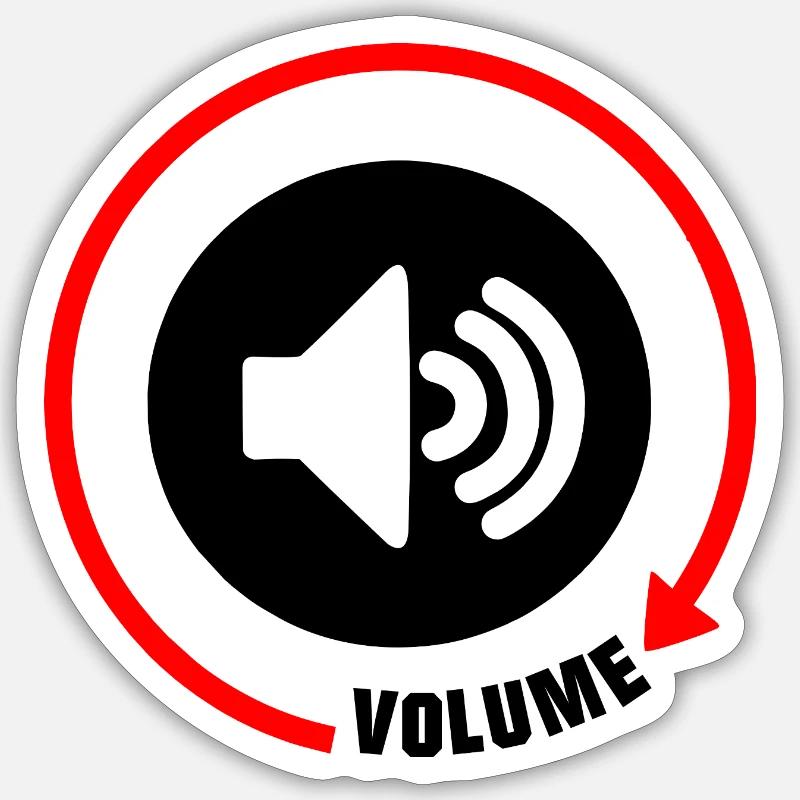 Bouton de volume du haut-parleur - Sticker taille S (10 x 10 cm) - blanc mat