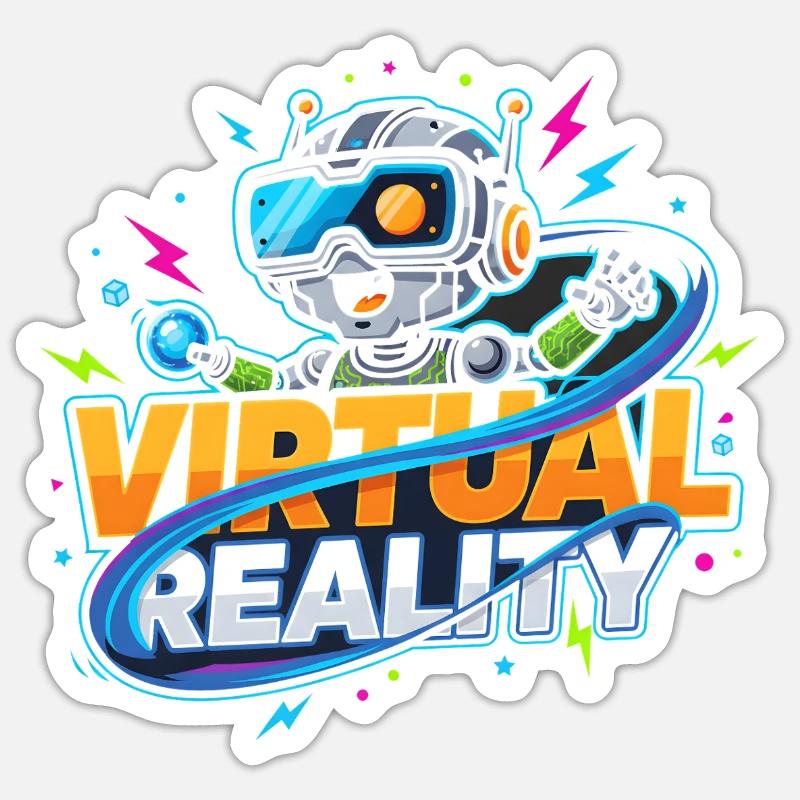 Virtual Reality Gaming Technology Kidstyle - Sticker size S (10 x 10 cm) - white matte