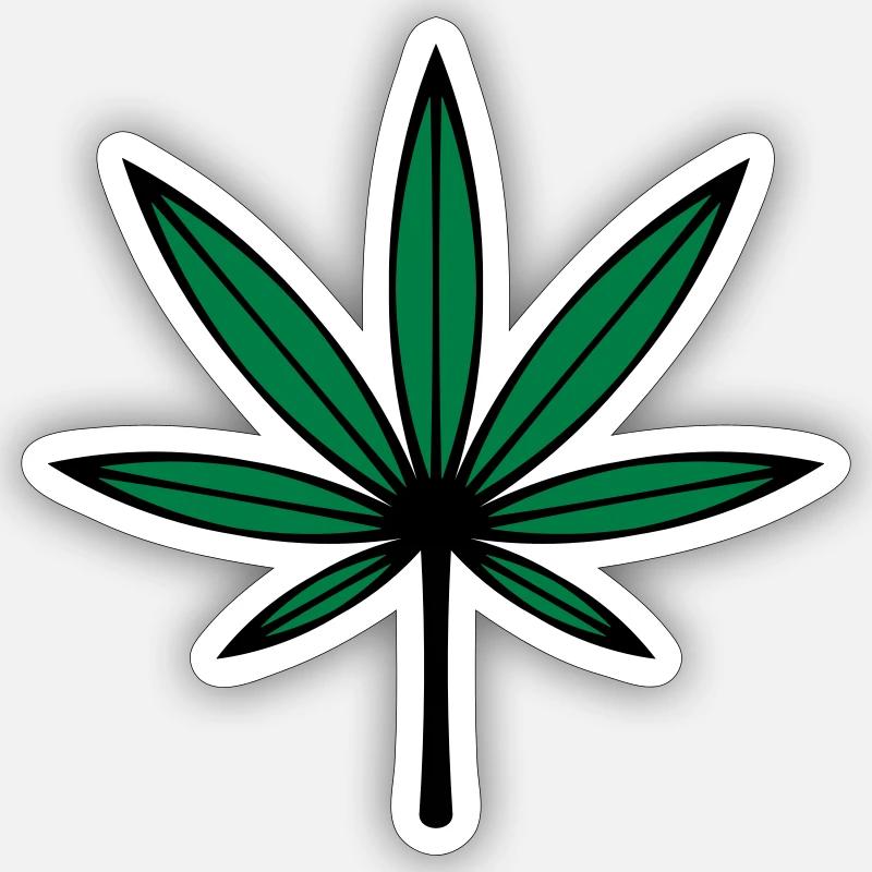 Cannabis / Marijuana / Hemp Leaf (2C) Sticker size S (10 x 10 cm)