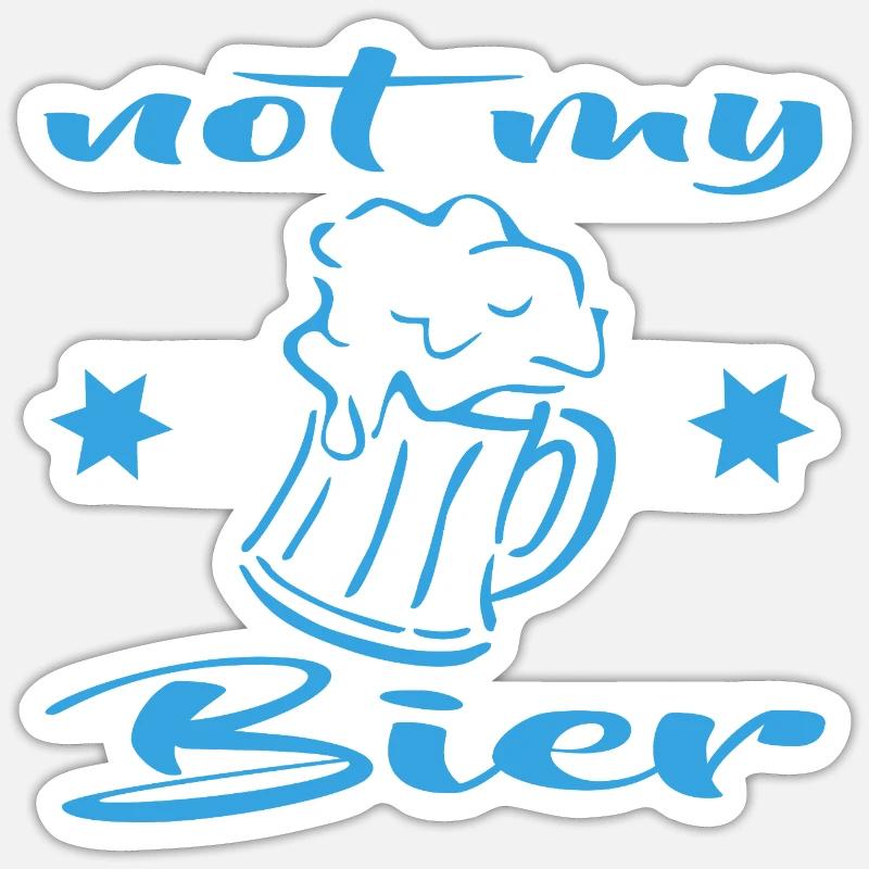Bière - Sticker taille S (10 x 10 cm) - blanc mat
