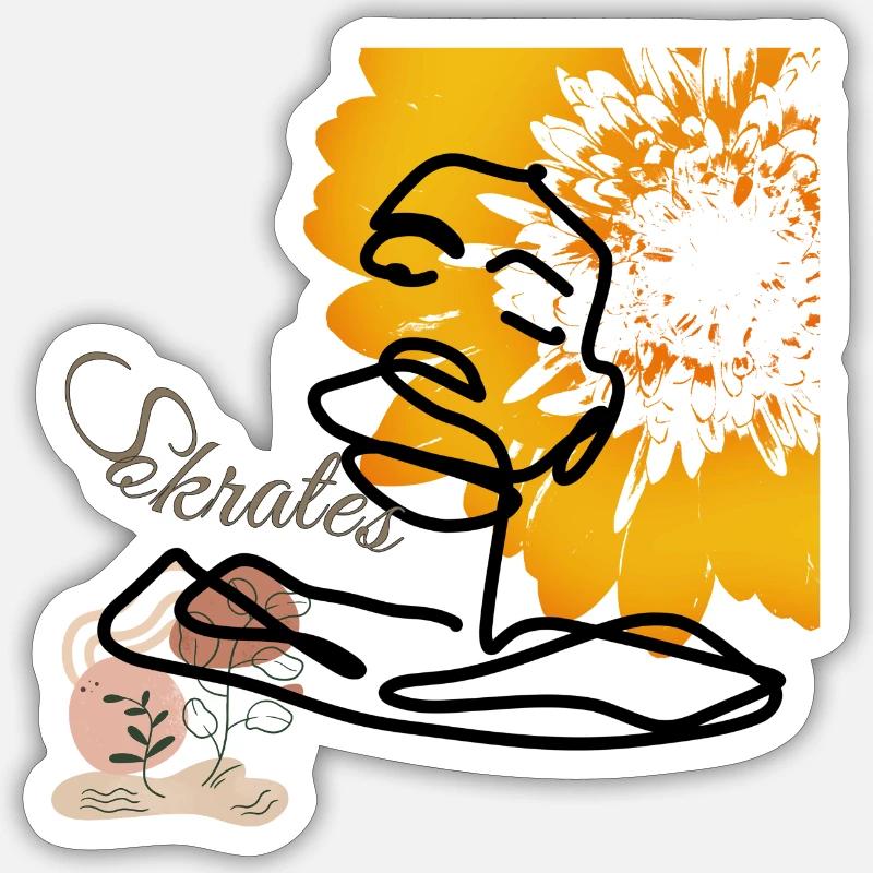 Socrate Bohème Âme - Sticker taille S (10 x 10 cm) - blanc mat